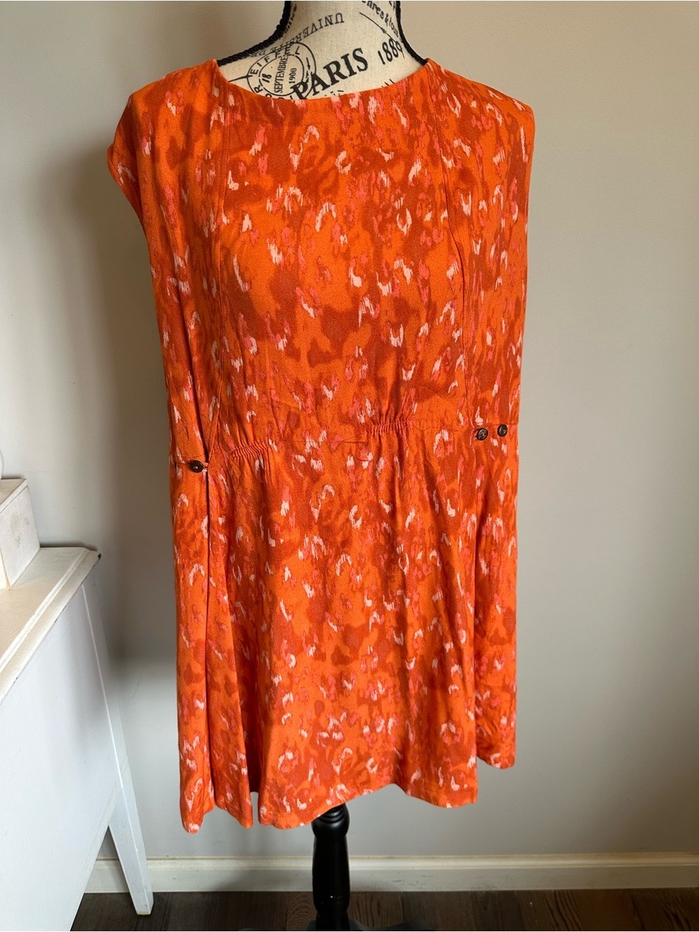 Free People “Fake Love” Orange Sleeveless Dress Size Small pockets - Picture 3 of 7